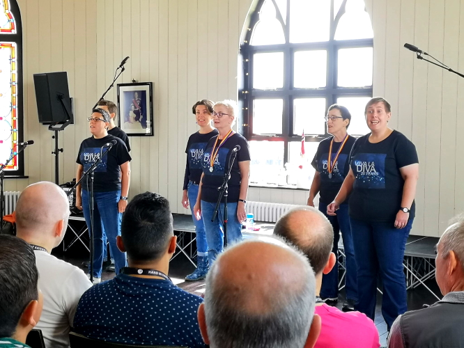 Deep C Divas singing at the Cornerstone