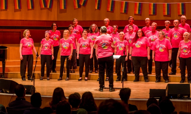 Gay ABandon on stage at Hand in Hand